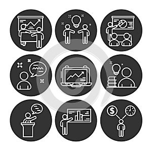 Education line icon set